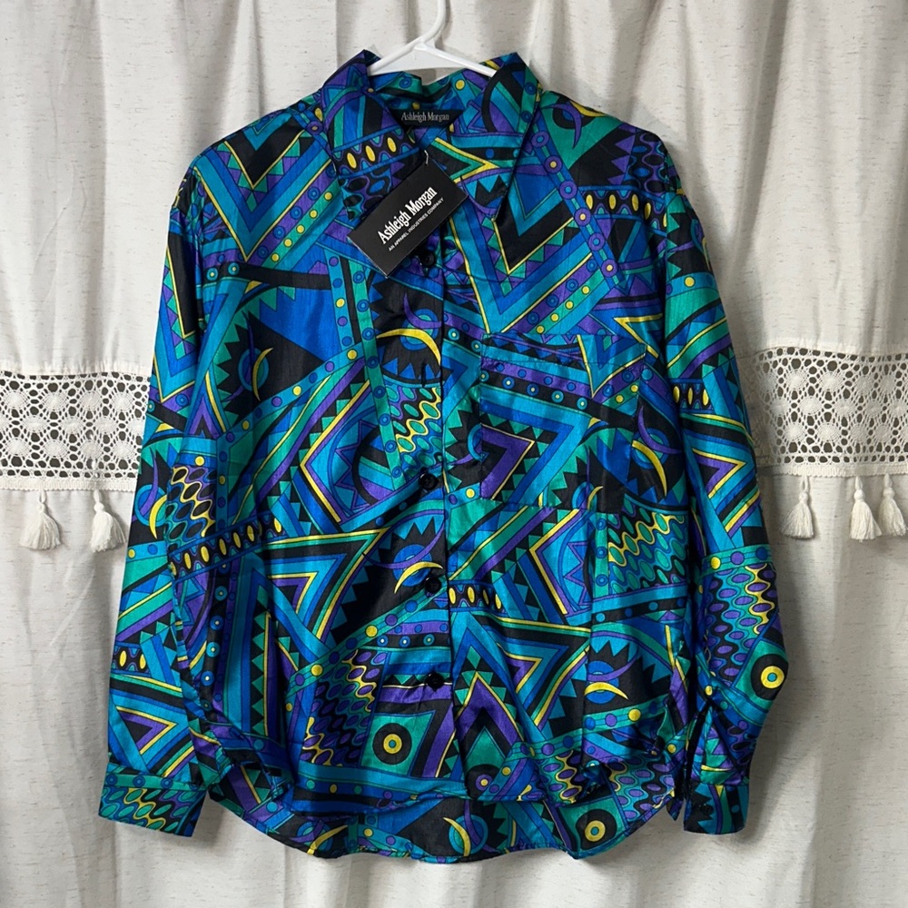 Vibrant Geometric Button-Up Shirt